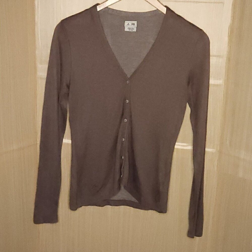 Adidas Women's Taupe Brown Knit Cardigan Medium